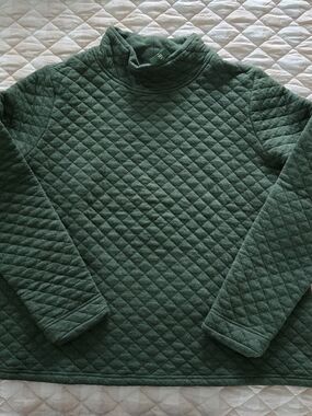 Orvis Quilted Turtleneck Sweater - Forest Green